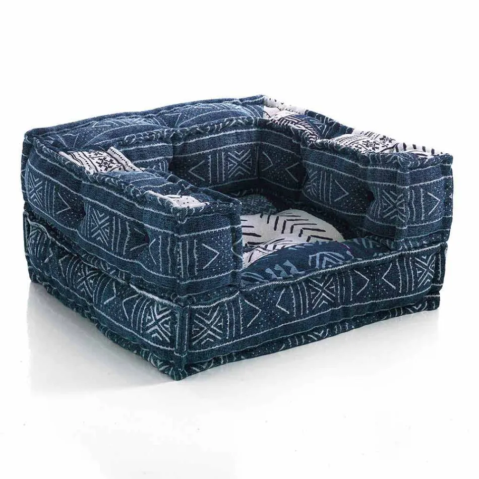 Ethnic Lounge Armchair v Patchwork Fabric a Velvet - Fiber Viadurini