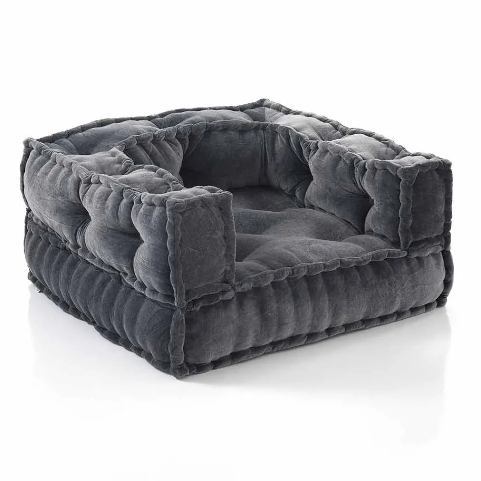 Ethnic Lounge Armchair v Patchwork Fabric a Velvet - Fiber Viadurini