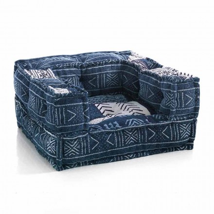 Ethnic Lounge Armchair v Patchwork Fabric a Velvet - Fiber Viadurini
