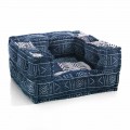 Ethnic Lounge Armchair v Patchwork Fabric nebo Velvet - Fiber