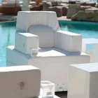 Plovoucí křeslo Trona bílém designu Luxus, made in Italy Viadurini