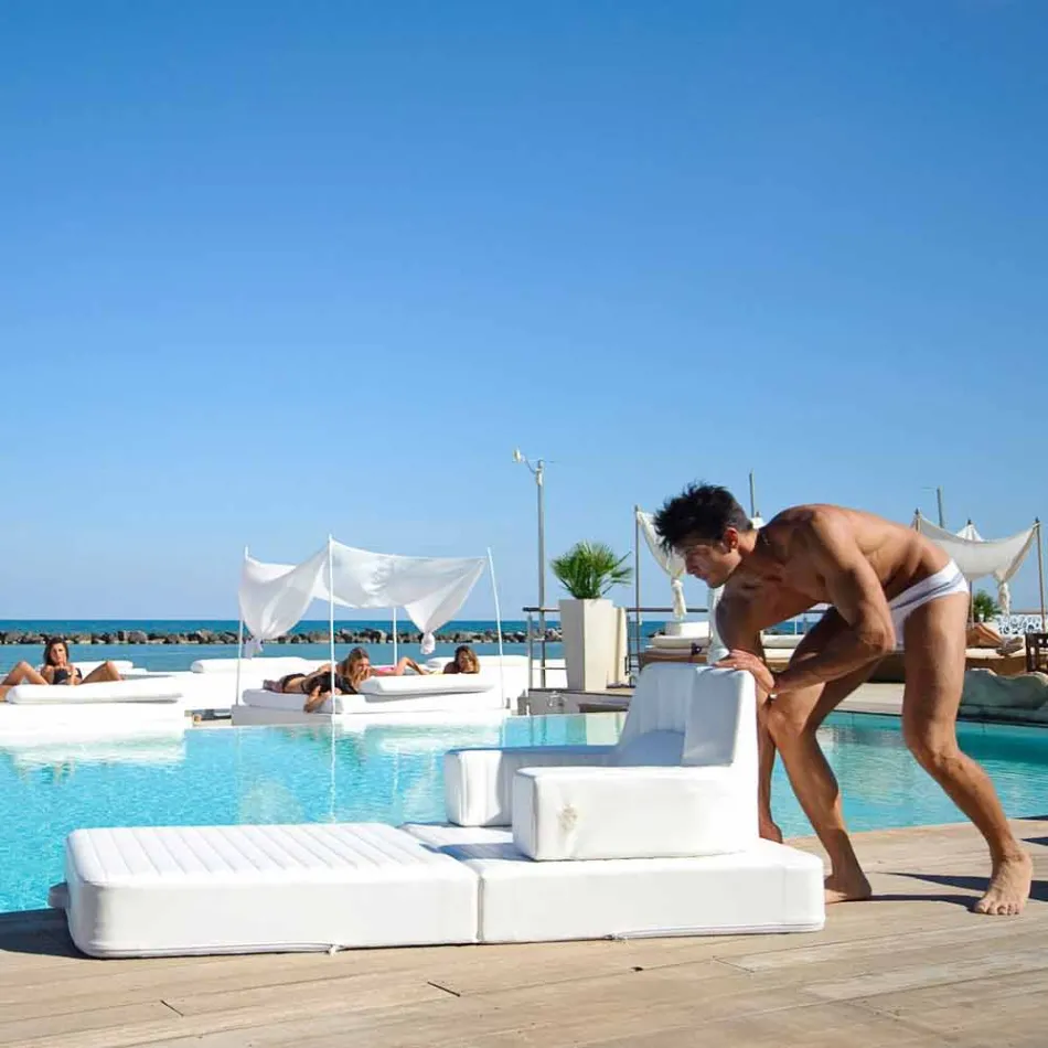 Plovoucí křeslo Trona bílém designu Luxus, made in Italy Viadurini