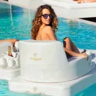 Plovoucí křeslo Trona bílém designu Luxus, made in Italy Viadurini