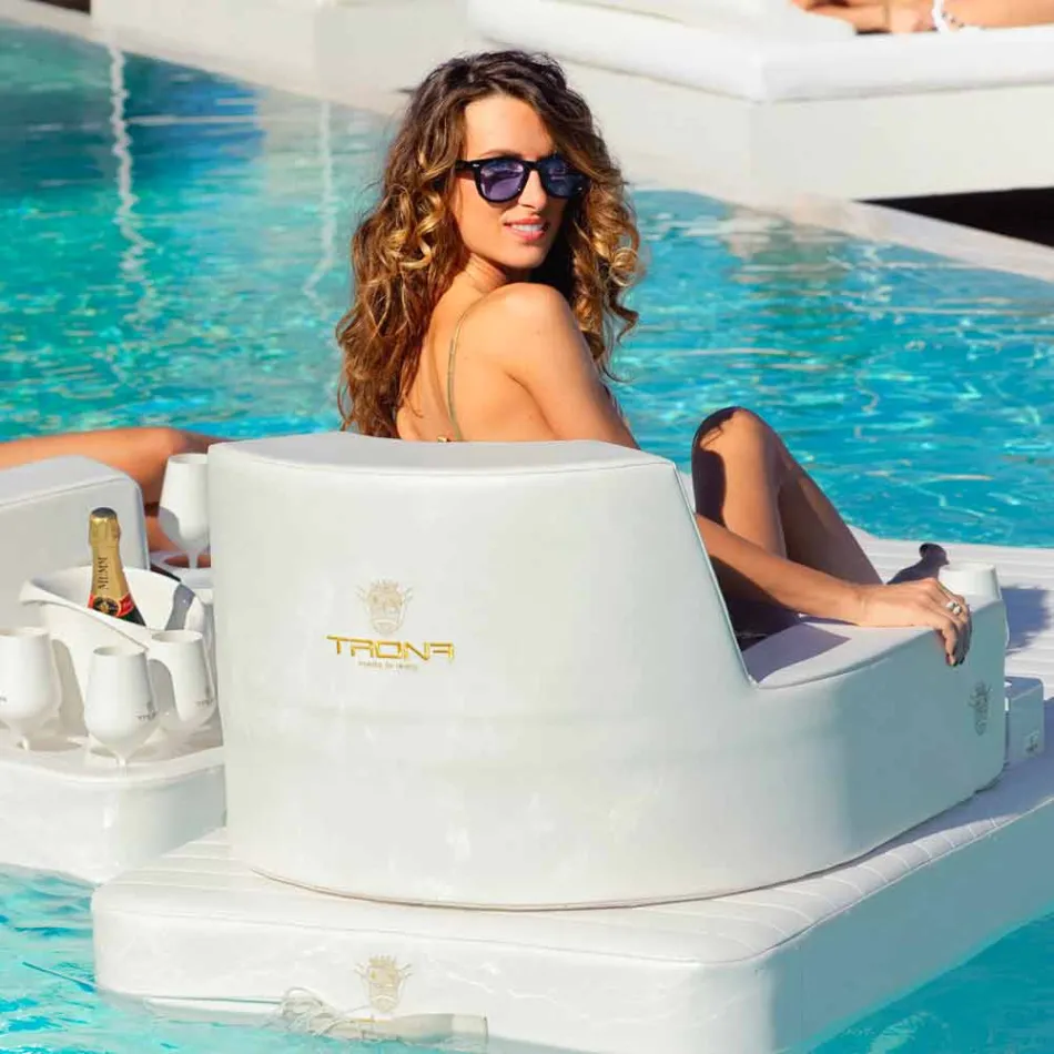 Plovoucí křeslo Trona bílém designu Luxus, made in Italy Viadurini