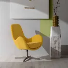 Otočné křeslo s kovovou základnou a látkovým sedákem - Sereno Viadurini