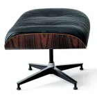 Otočné křeslo potažené kůží s podnožkou Made in Italy - Maestrale Viadurini