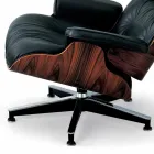 Otočné křeslo potažené kůží s podnožkou Made in Italy - Maestrale Viadurini