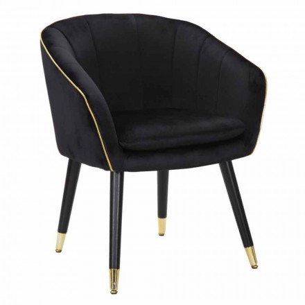 Čalouněné křeslo ze dřeva a látky moderního designu - Maddy Viadurini