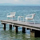 Stohovatelné zahradní křeslo z hliníku a tkaniny - inteligentní od společnosti Varaschin Viadurini