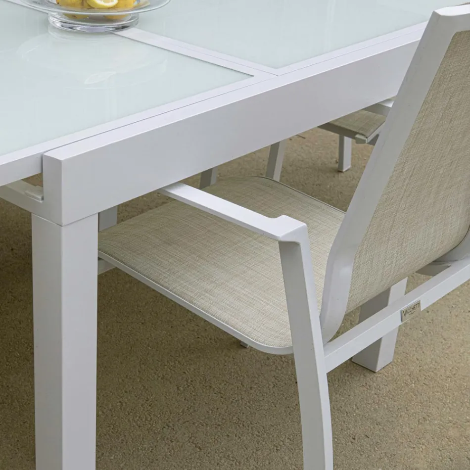 Stohovatelná zahradní židle z textilenu a hliníku - Foglio Viadurini