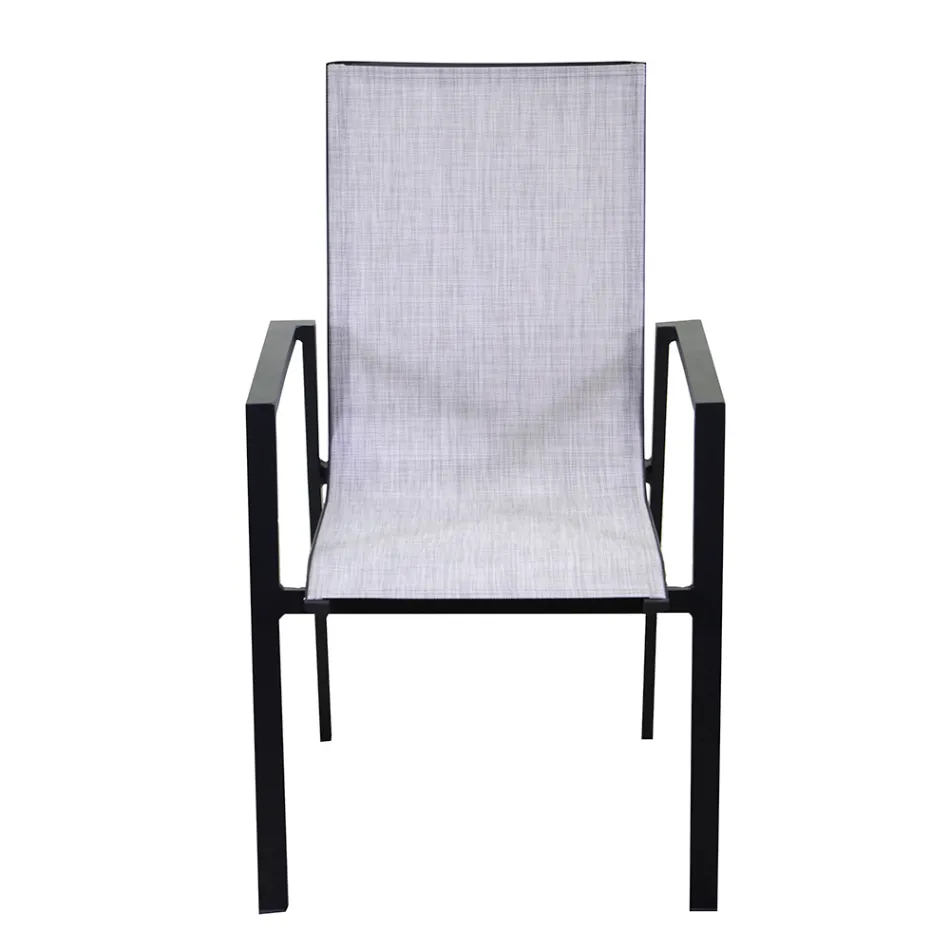 Stohovatelná zahradní židle z textilenu a hliníku - Foglio Viadurini