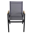 Křeslo z hliníku a textilenu s područkami z polywoodového dřeva - Diary Viadurini