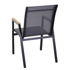 Křeslo z hliníku a textilenu s područkami z polywoodového dřeva - Diary Viadurini