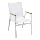 Křeslo z hliníku a textilenu s područkami z polywoodového dřeva - Diary Viadurini