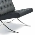 Křeslo v umělé kůže s cvoky a chromovanou konstrukcí Morella Viadurini