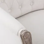 Dřevěný sedák křesla v klasickém designu přírodního lnu a bavlny - Katen Viadurini