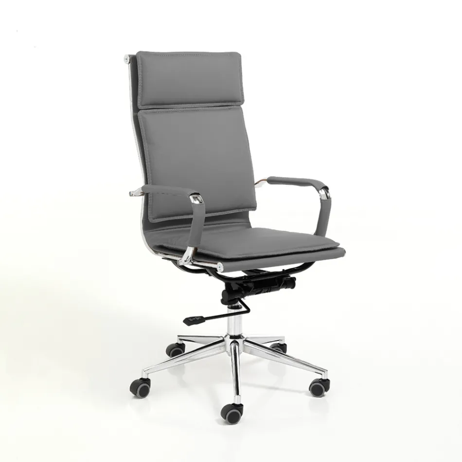 Křeslo ze syntetické kůže ve 3 různých povrchových úpravách - neon Viadurini