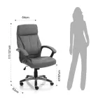 Křeslo ze syntetické kůže s efektem stárnutí - rhodium Viadurini