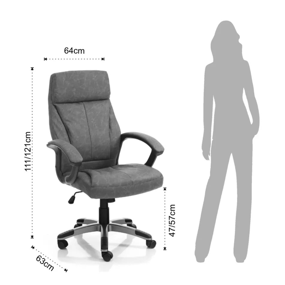 Křeslo ze syntetické kůže s efektem stárnutí - rhodium Viadurini