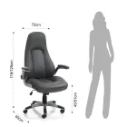 Křeslo z šedé syntetické kůže s efektem stárnutí - Renio Viadurini