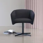 Látkové křeslo s luxusní kovovou otočnou základnou Made in Italy - Bergen Viadurini