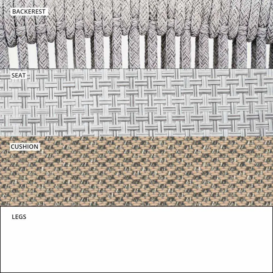Zahradní křeslo Křeslo Čalouněné textilie a hliník - Smart od společnosti Varaschin Viadurini