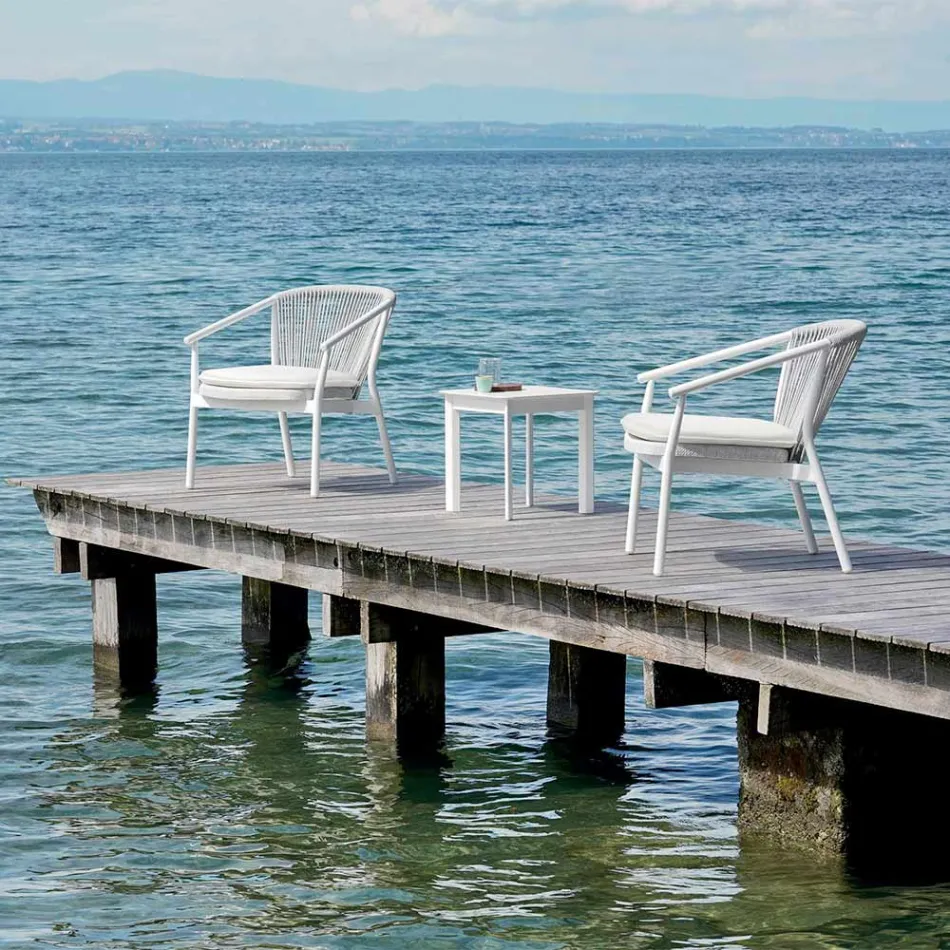 Zahradní křeslo Křeslo Čalouněné textilie a hliník - Smart od společnosti Varaschin Viadurini