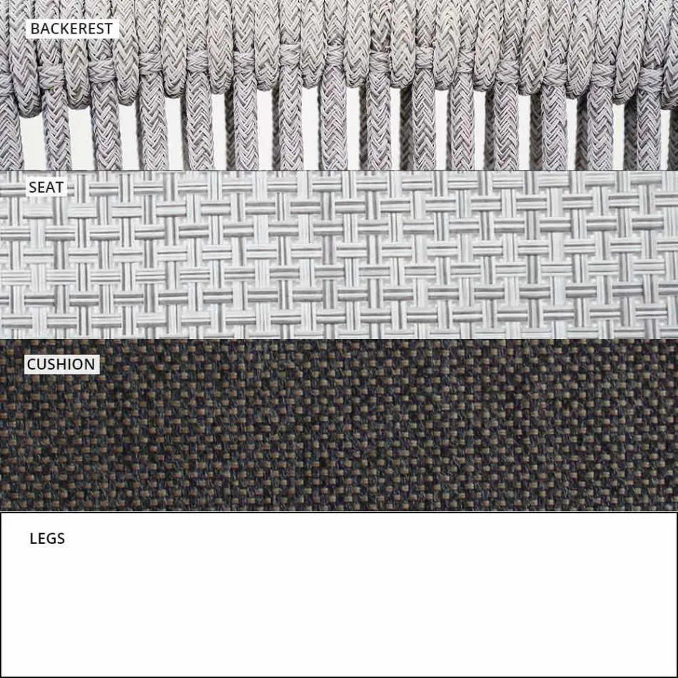 Zahradní křeslo Křeslo Čalouněné textilie a hliník - Smart od společnosti Varaschin Viadurini