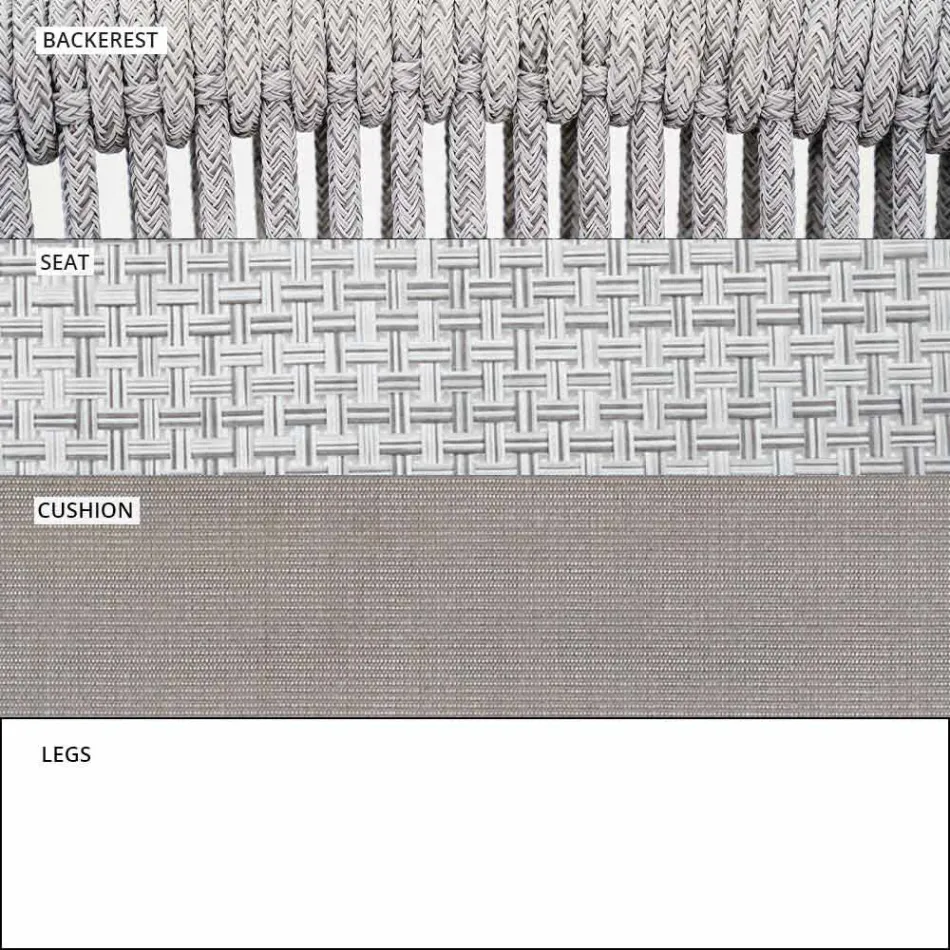 Zahradní křeslo Křeslo Čalouněné textilie a hliník - Smart od společnosti Varaschin Viadurini