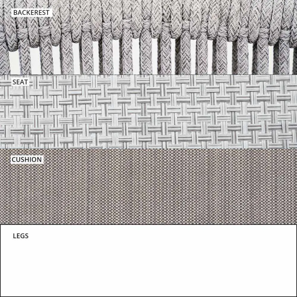 Zahradní křeslo Křeslo Čalouněné textilie a hliník - Smart od společnosti Varaschin Viadurini