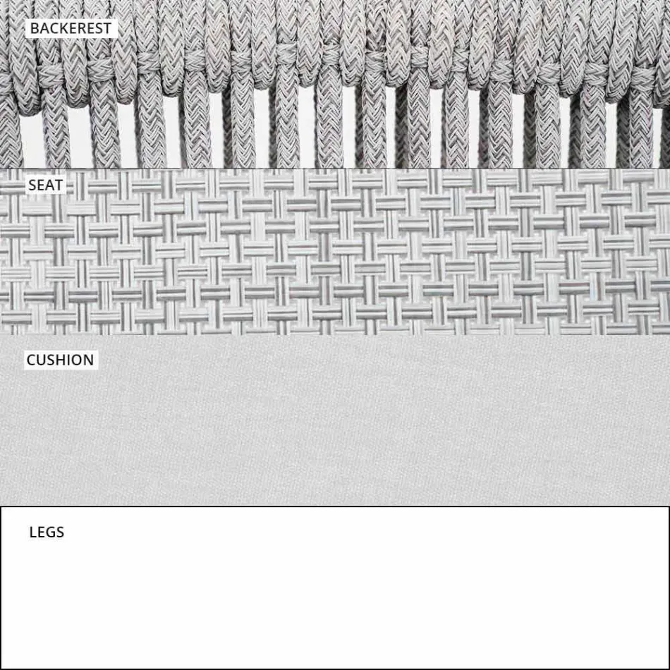 Zahradní křeslo Křeslo Čalouněné textilie a hliník - Smart od společnosti Varaschin Viadurini