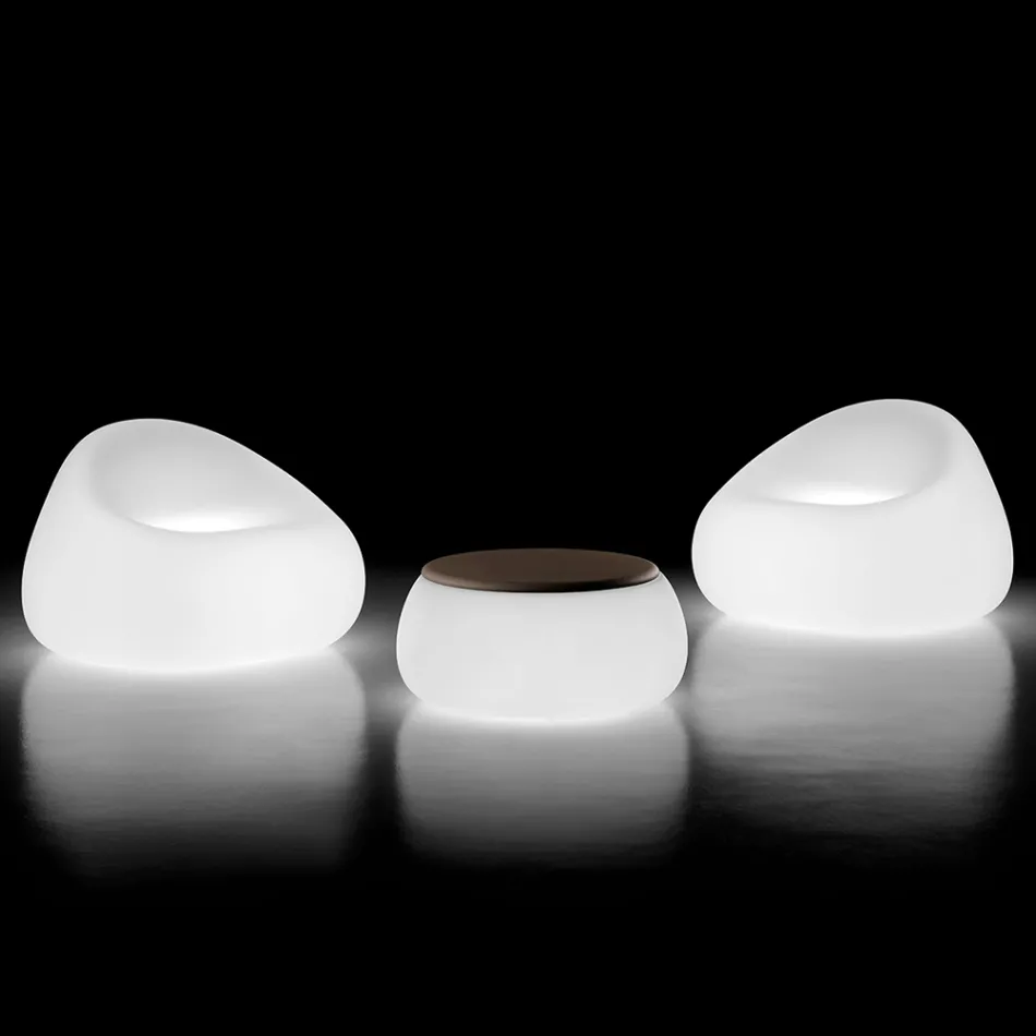 Venkovní světelné křeslo s LED světlem z polyetylenu Made in Italy - Ervin Viadurini