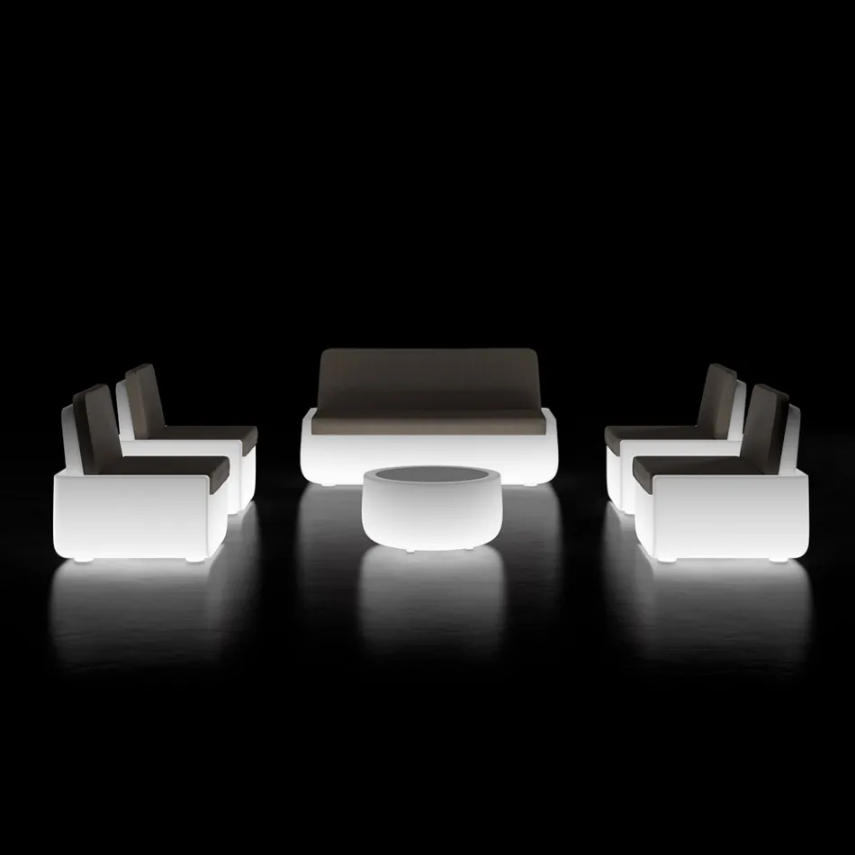 Světlé venkovní křeslo z polyetylenu s polštářem Made in Italy - Belida Viadurini