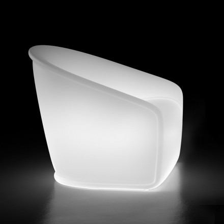 Svítící venkovní křeslo z polyetylenu s LED vyrobeno v Itálii - červenec Viadurini