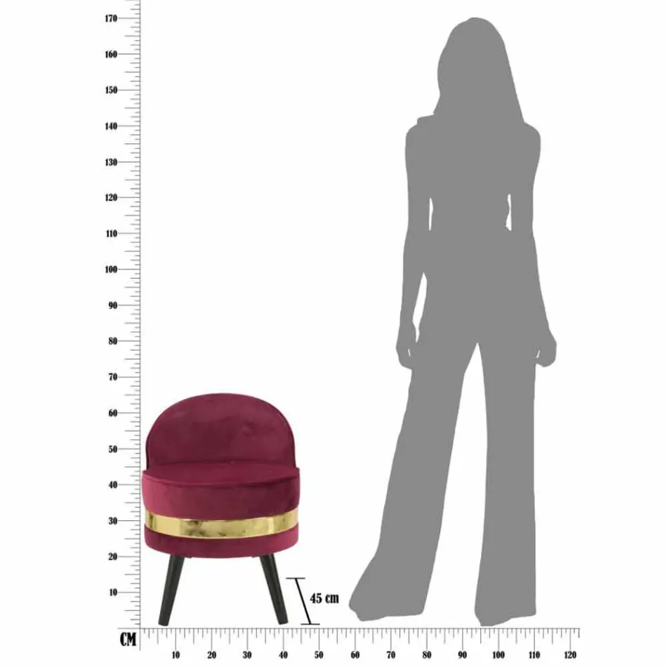 Mini barevné křeslo moderního designu ze dřeva a látky - Koah Viadurini