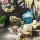 Moderní design křeslo čalouněné v textilním Belle Viadurini