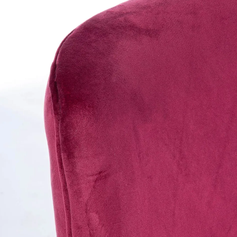 Moderní křeslo s ocelovým a sametovým efektem sedáku 3 povrchové úpravy – matné Viadurini