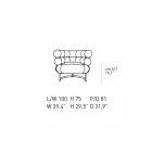 Moderní křeslo čalouněné kůží s ocelovým podstavcem vyrobeno v Itálii - Ostilio Viadurini