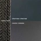 Venkovní křeslo z oceli Různé velikosti a včetně polštářů Vyrobeno v Itálii - Bronn Viadurini