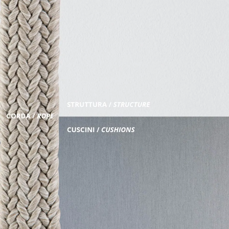 Venkovní křeslo z oceli Různé velikosti a včetně polštářů Vyrobeno v Itálii - Bronn Viadurini