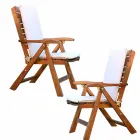 Skládací zahradní křeslo z teakového dřeva Viadurini