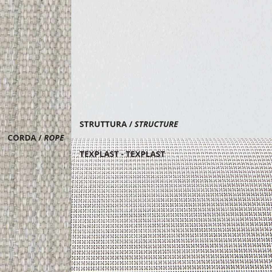 Venkovní skládací křeslo z provazového hliníku a texplastu Made in Italy - Ubbe Viadurini