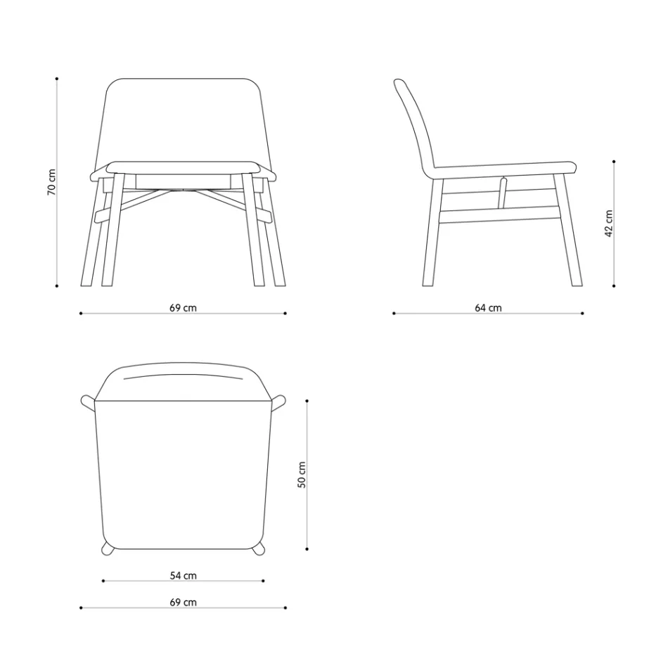 Jemné křeslo z látky nebo sametu s bukovou základnou Made in Italy - Molde Viadurini