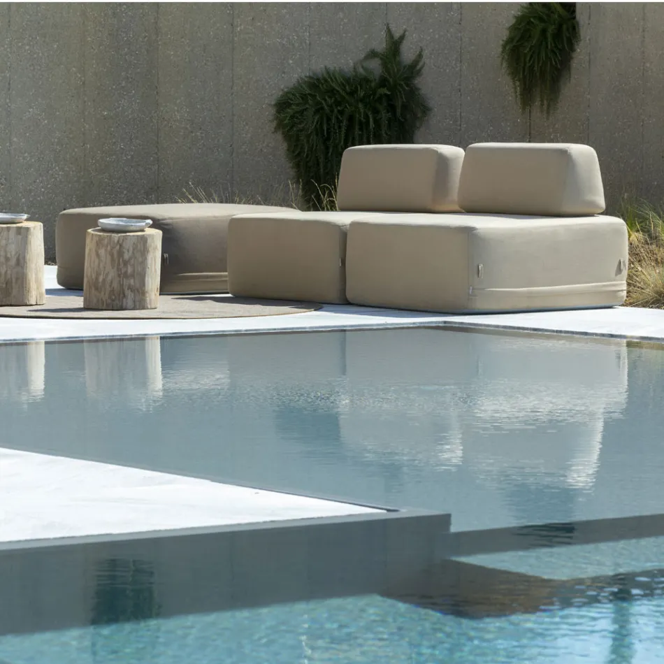 Venkovní čtvercové křeslo potažené látkou Made in Italy - Lilium Viadurini