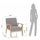 Křeslo vyrobené z masivního borovicového dřeva - xenon Viadurini