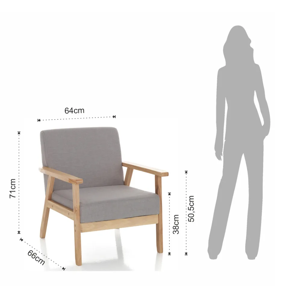 Křeslo vyrobené z masivního borovicového dřeva - xenon Viadurini