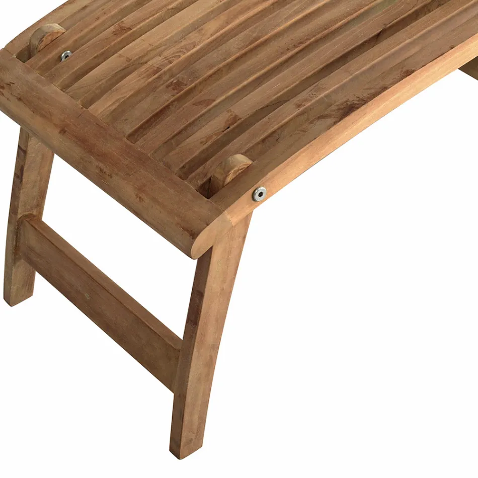 Polohovací zahradní křeslo vyrobené z teakového dřeva - Jade Viadurini