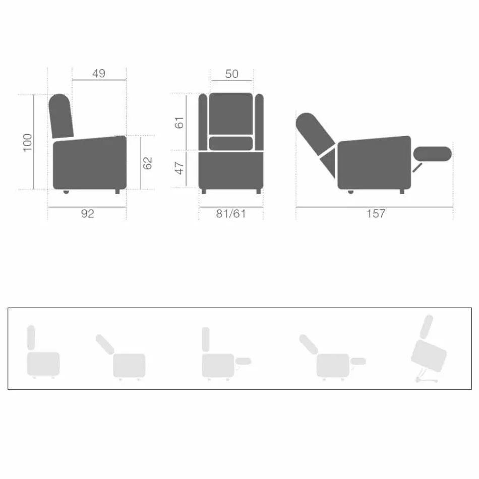 Sklopné křeslo Lift Relax se 2 motory s koly vyrobené v Itálii - Isabelle Viadurini