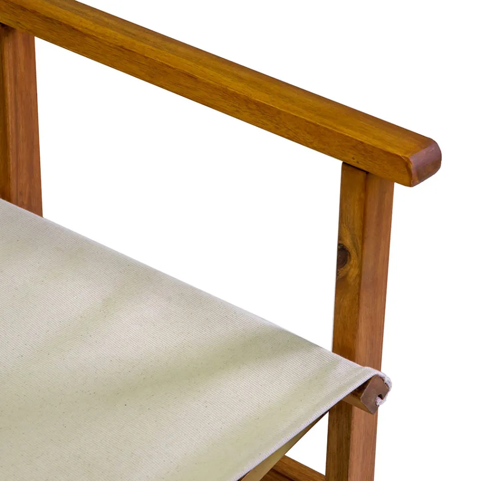 Ředitelská židle z naolejovaného akáciového dřeva v přírodní barvě - technický materiál Viadurini