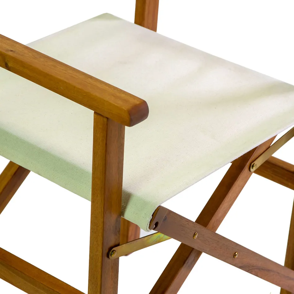 Ředitelská židle z naolejovaného akáciového dřeva v přírodní barvě - technický materiál Viadurini